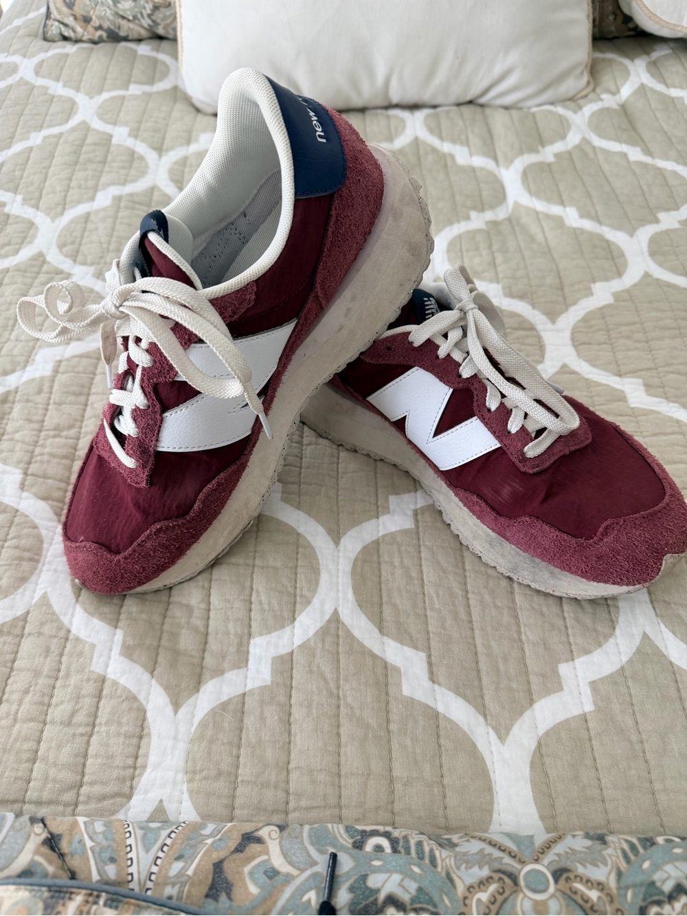 New Balance 237 Burgundy White Athletic Sneakers